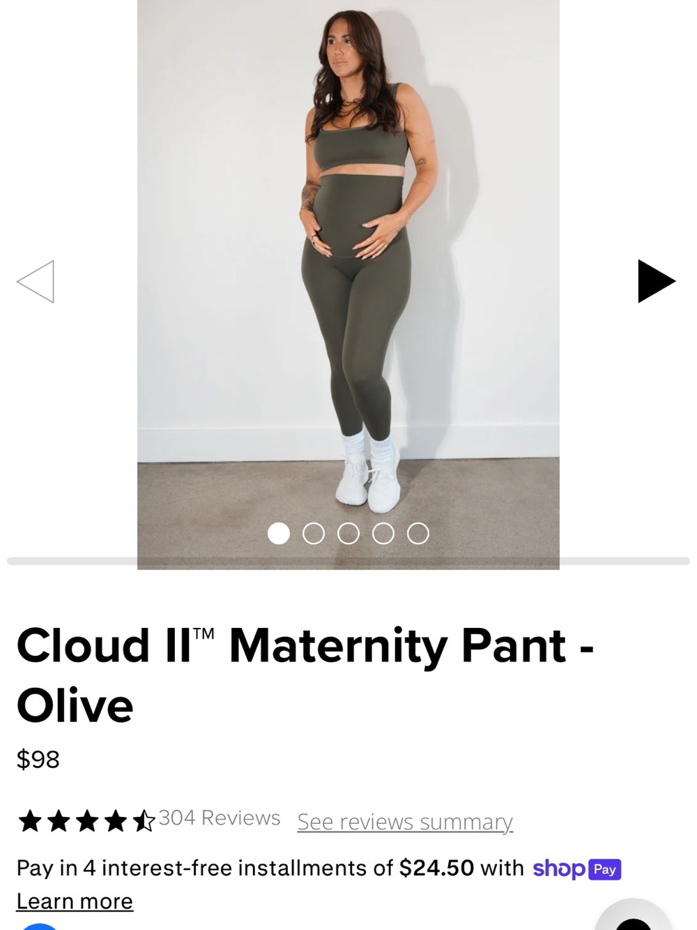 Cloud II™ Maternity Leggings - Olive